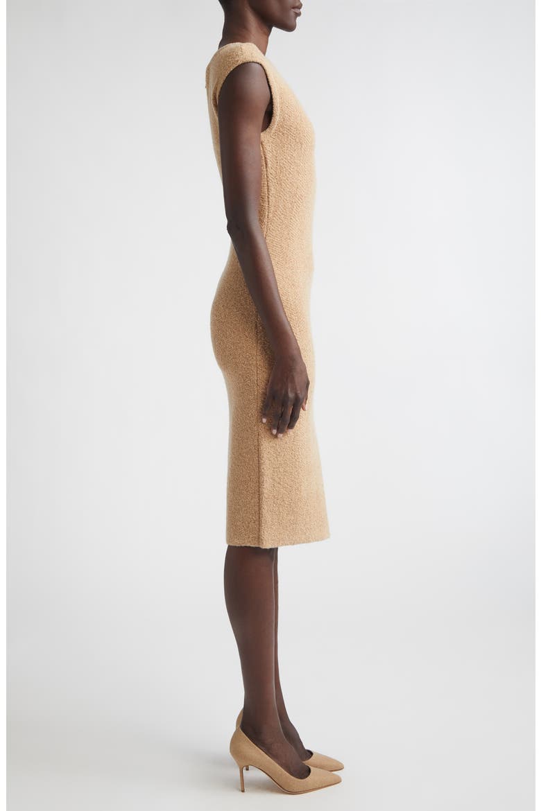 Cotton & Wool Blend Tweed Sweater Dress, Alternate, color, CAMEL TWEED MULTI