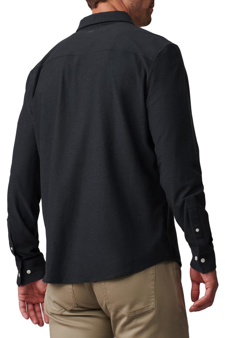WFH Knit Button-Up Shirt, Alternate, color, BLACK
