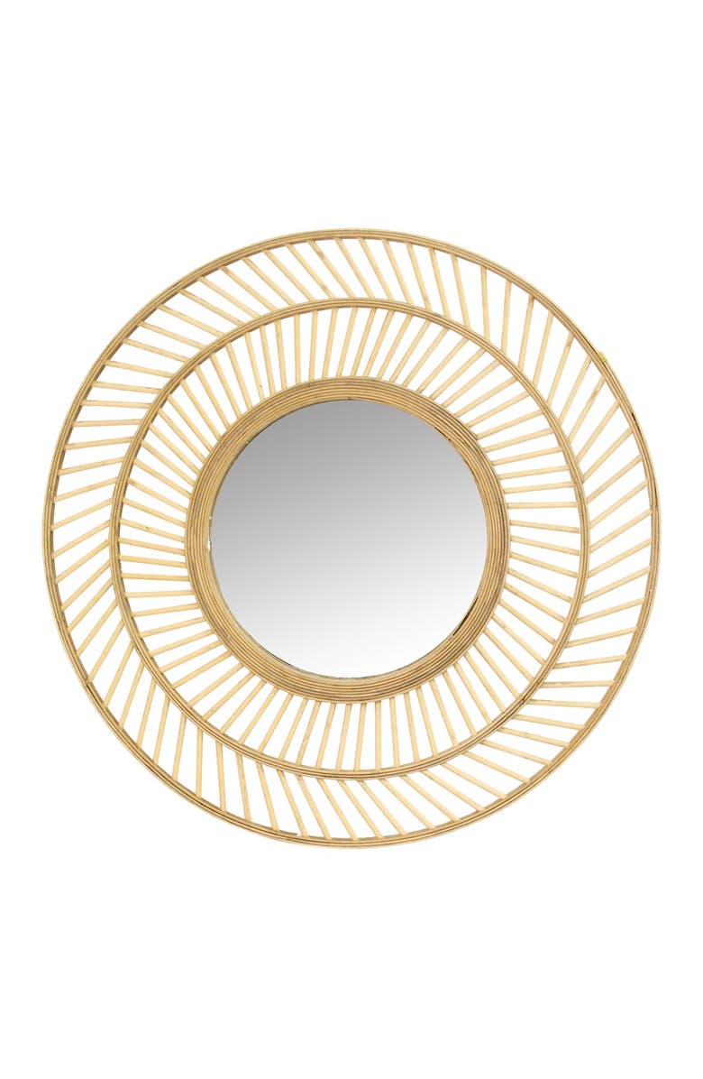 STRATTON HOME DECOR 31.50" Kristen Rattan Wall Mirror, Main, color, 
