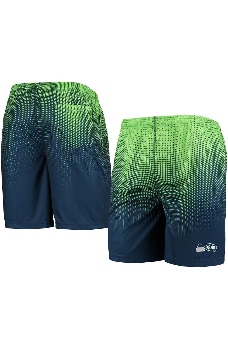FOCO Men's FOCO College Navy/Neon Green Seattle Seahawks Pixel Gradient Training Shorts, Alternate, color, 