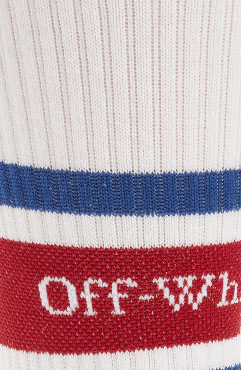 Off-White Stripes Logo Crew Socks, Alternate, color, 