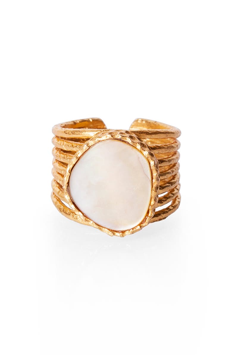 Christina Greene Open Ring, Main, color, Pearl
