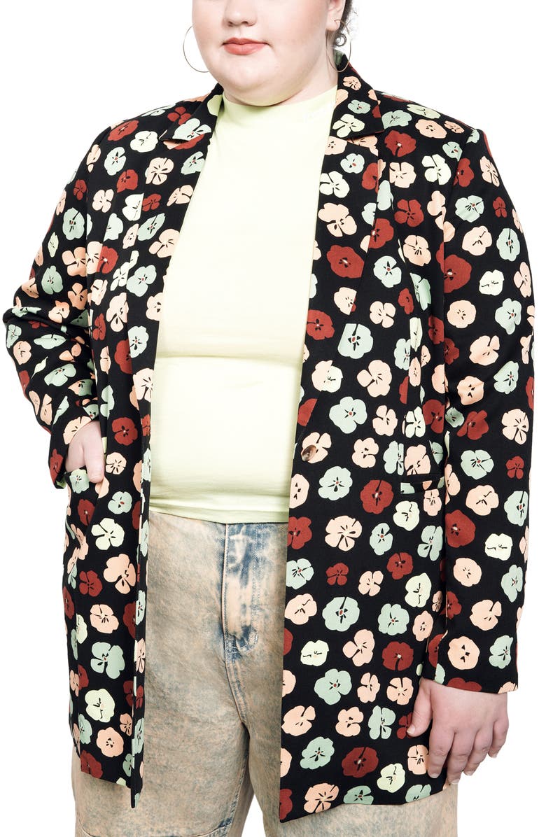 BP. + Wildfang Plaid One-Button Blazer, Alternate, color,