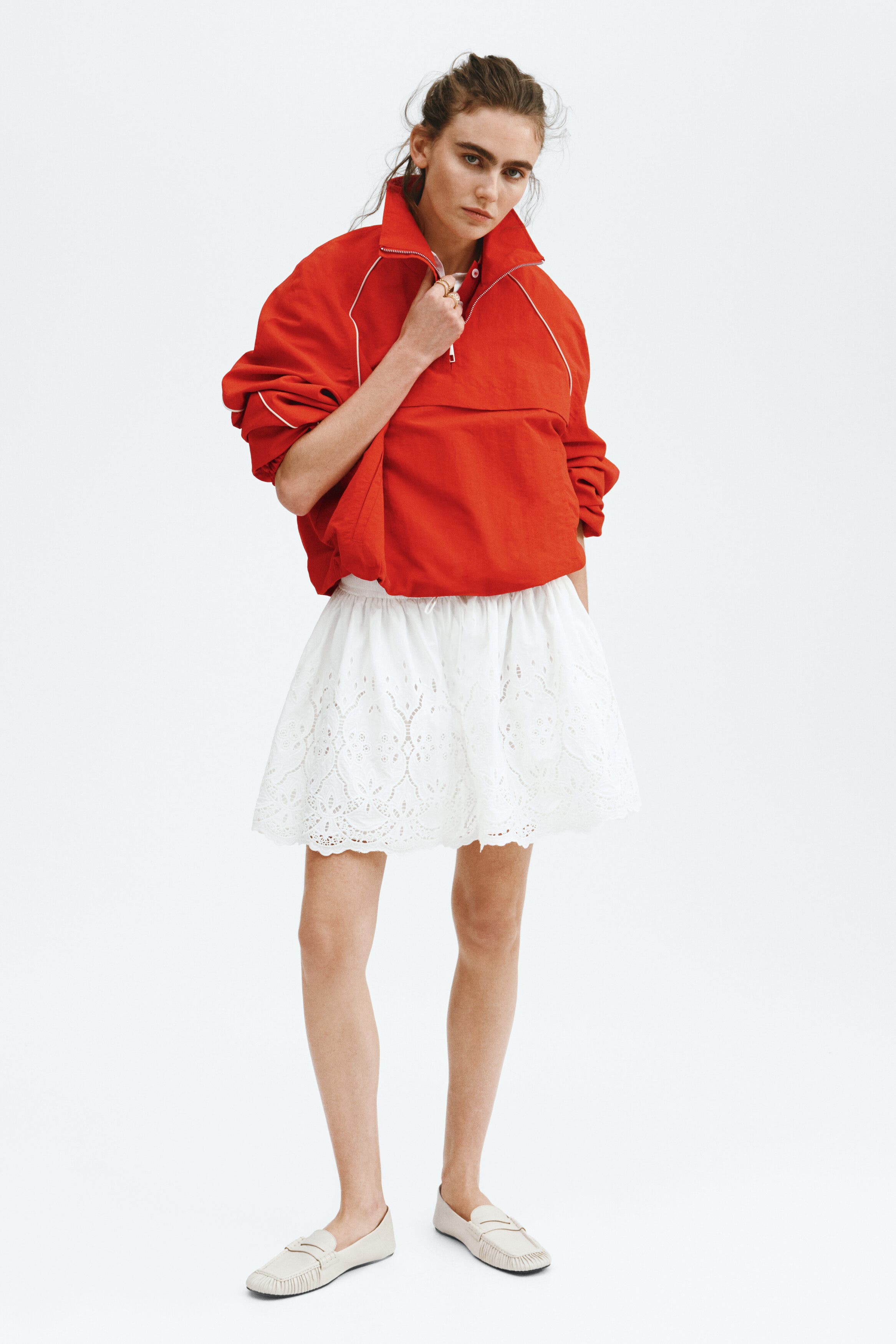 Broderie-anglaise Drawstring Skirt - image 2