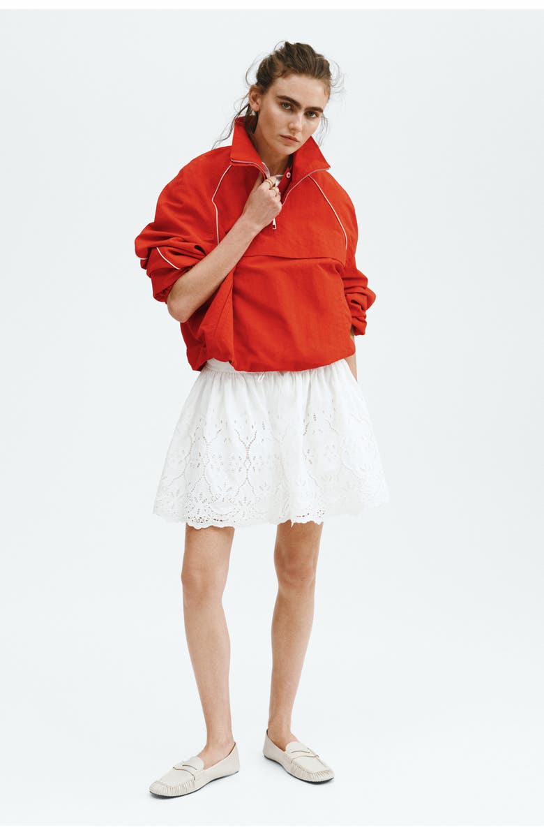 H&M Broderie-anglaise Drawstring Skirt, Alternate, color, White