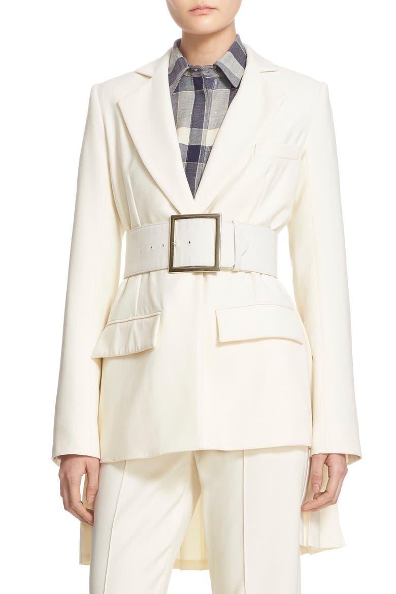 Structured Pleat Back Coat, Main, color, IVORY