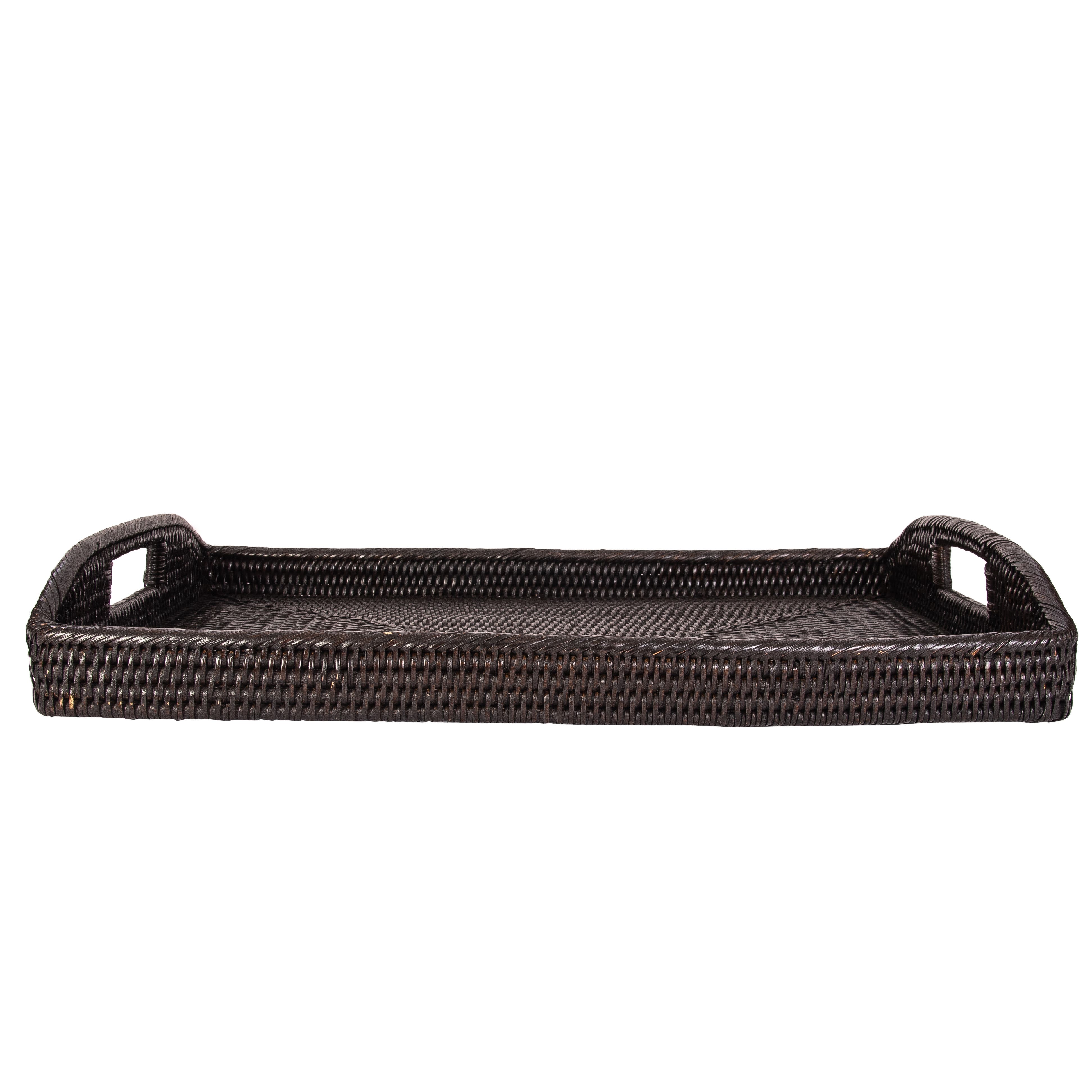 Artifacts Trading Company™ Rectangular Rattan Serving Tray with High ...