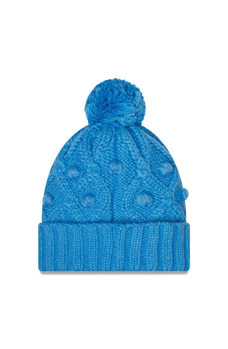 New Era Women's New Era Powder Blue Los Angeles Chargers Toasty Cuffed Knit Hat with Pom, Alternate, color, Powder Blue