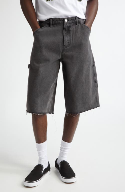 Noon Goons Runaway Denim Carpenter Shorts in Beach Black 