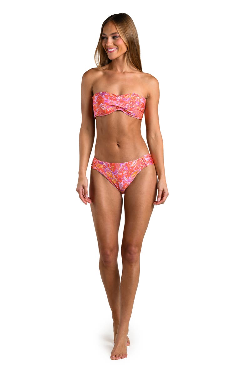 Paisley Daze Bandeau Bikini Top, Alternate, color, ORANGE MULTI