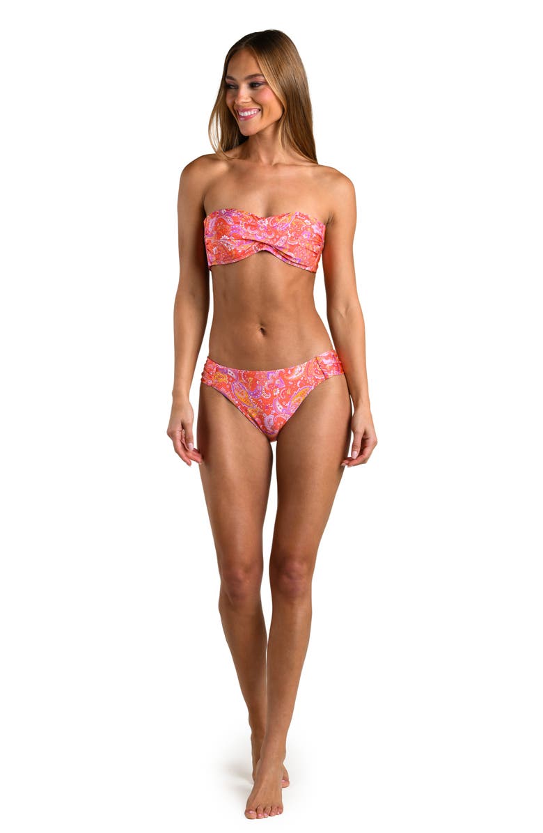 Sunshine 79 Paisley Daze Bandeau Bikini Top, Alternate, color, Orange Multi