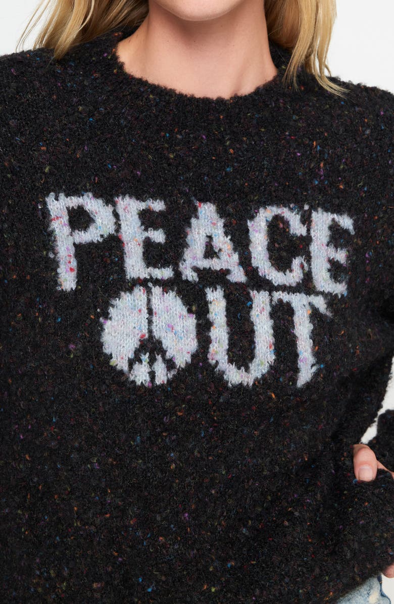 Spiritual Gangster Beatrice Peace Out Alpaca & Wool Blend Sweater, Alternate, color, Black Multi