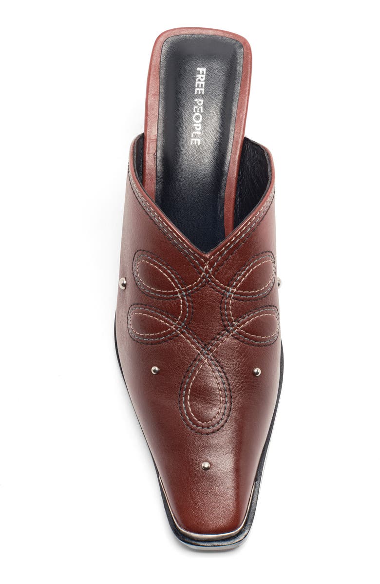 Free People Roxi Western Mule, Alternate, color, Cabernet Leather