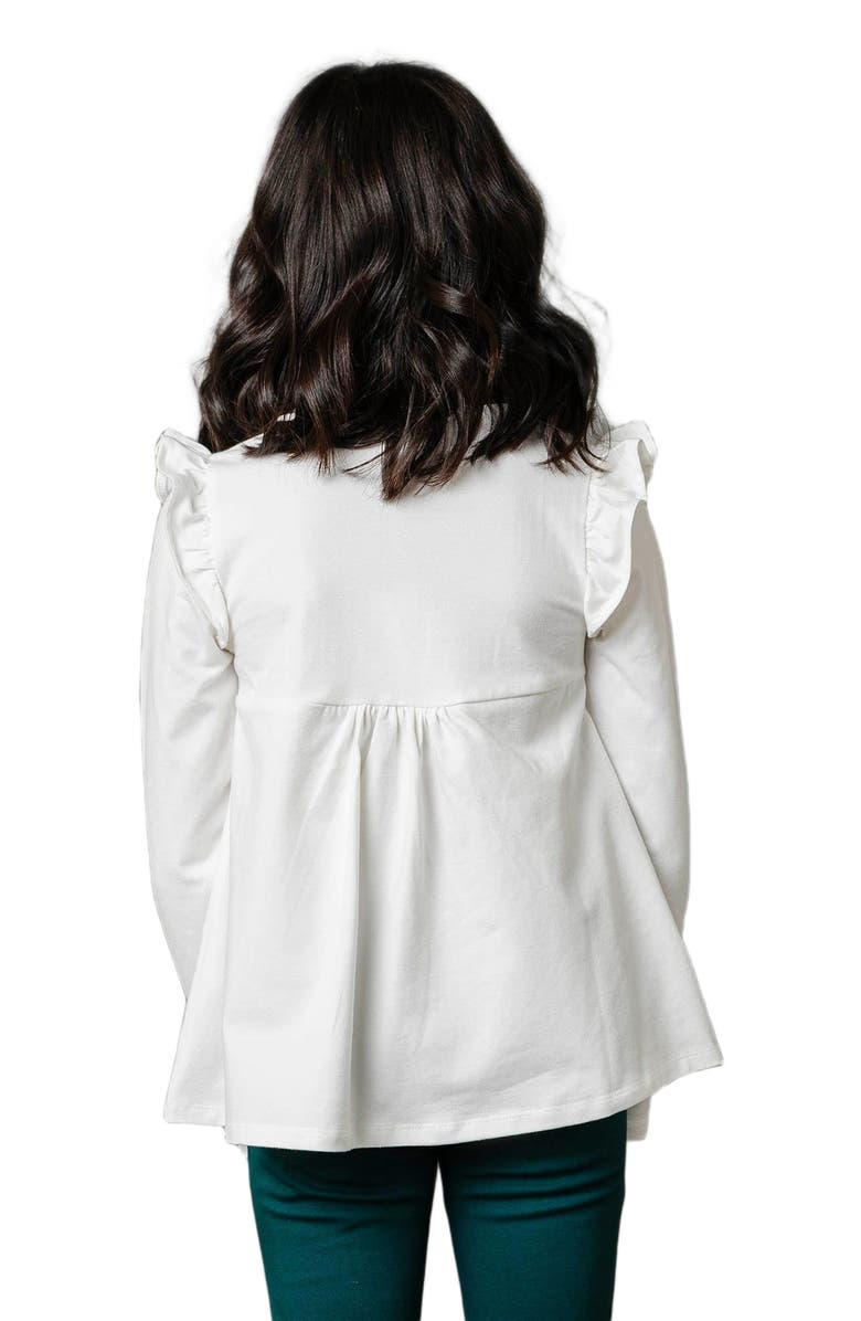 Hope & Henry Girls' Organic Pintuck Flutter Knit Top, Kids, Alternate, color,