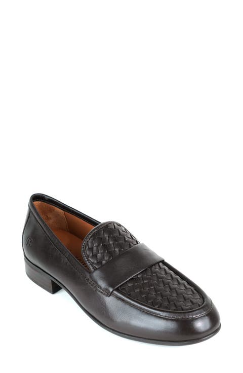 Crew Woven Leather Loafer (Women)