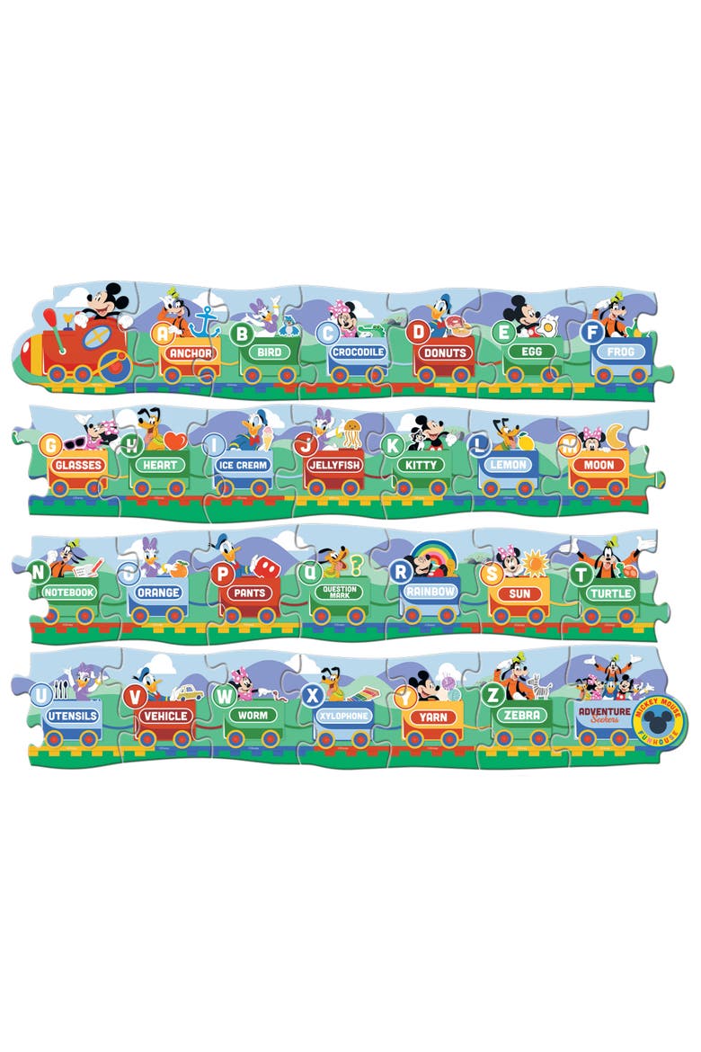 Disney ABCs Train 28pc Wood Floor Puzzle, Alternate, color, Multicolor