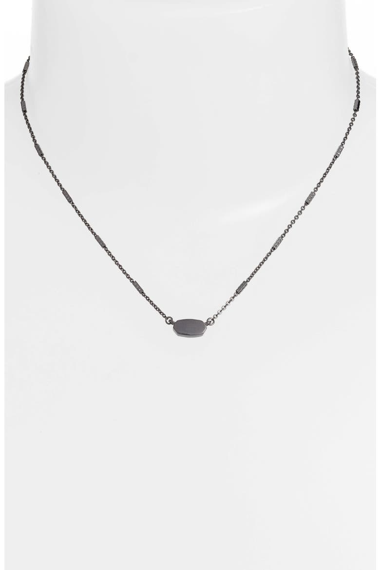 Fern Pendant Necklace, Alternate, color, GUNMETAL