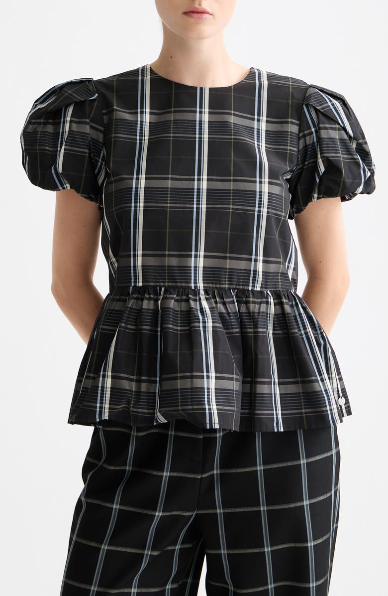 Scotch & Soda Check Taffeta Top, Main, color, Taffeta Check