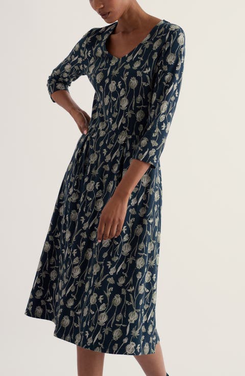 Pier View Organic Cotton Jersey Midi Dress