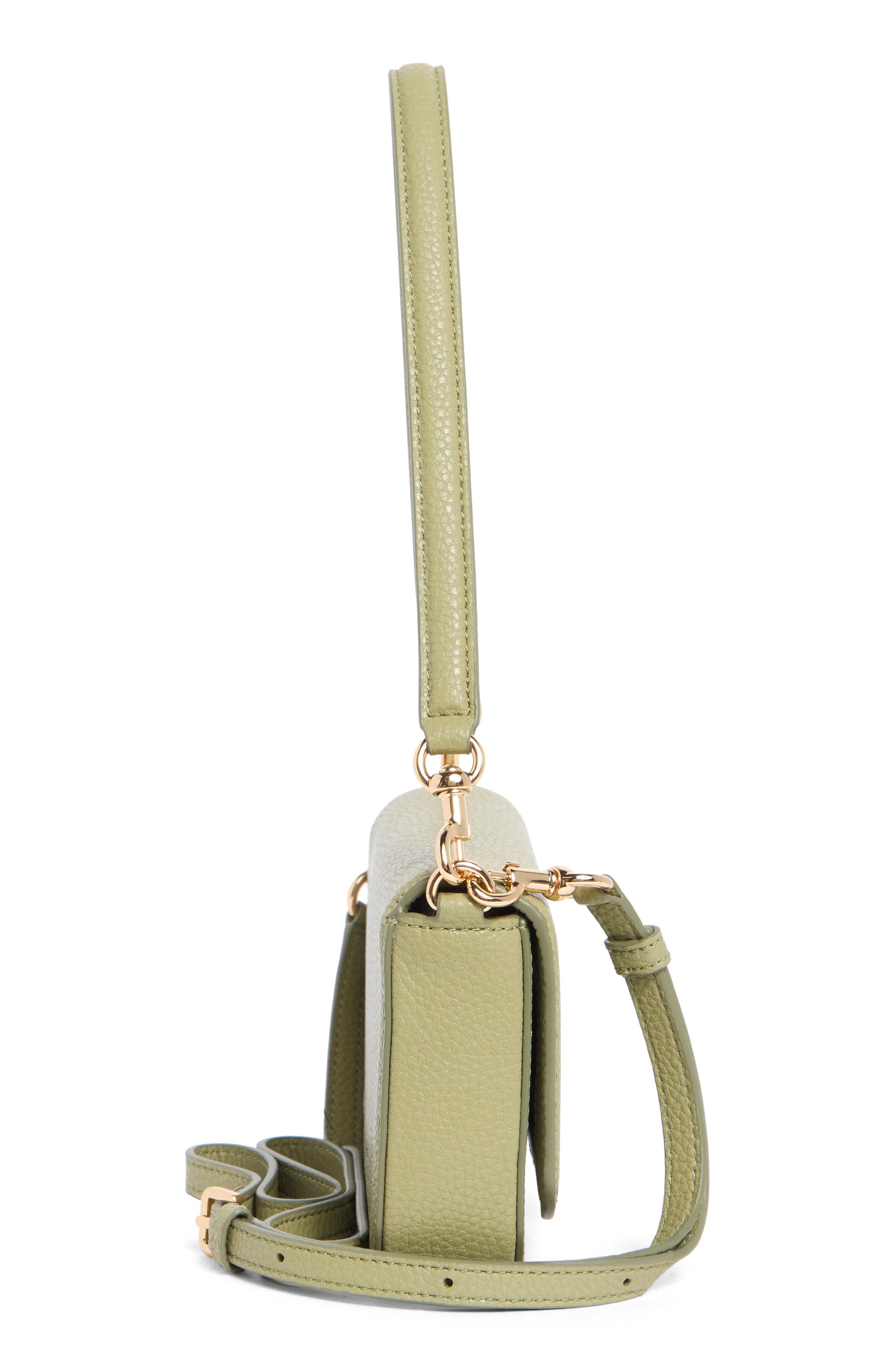 The Mini Leather Crossbody Bag, Alternate, color, REED