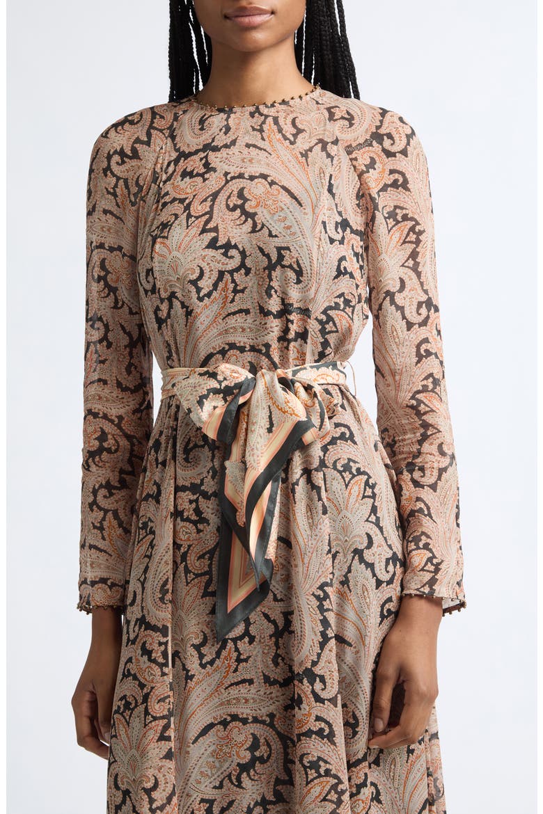 Valiant Print Long Sleeve Maxi Dress, Alternate, color, CHARCOAL PAISLEY
