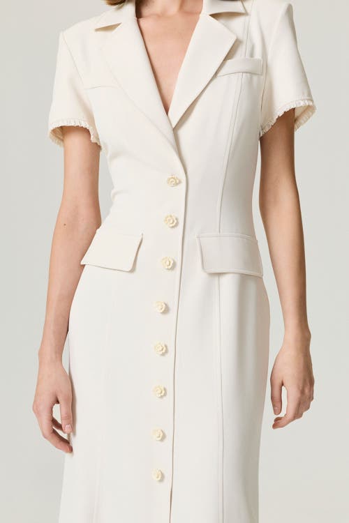 Nocturne Floral Button Detailed Maxi Dress In Neutral