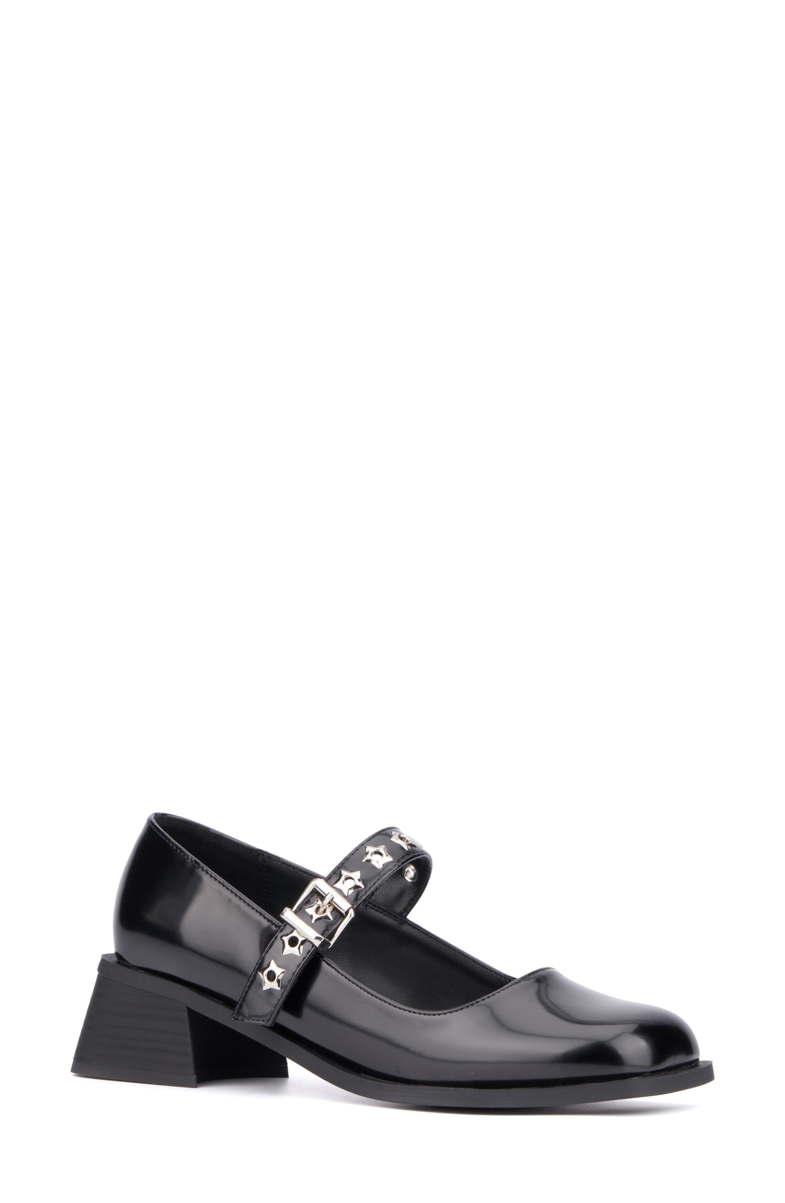OLIVIA MILLER Asteroid Mary Jane Flat, Main, color, Black