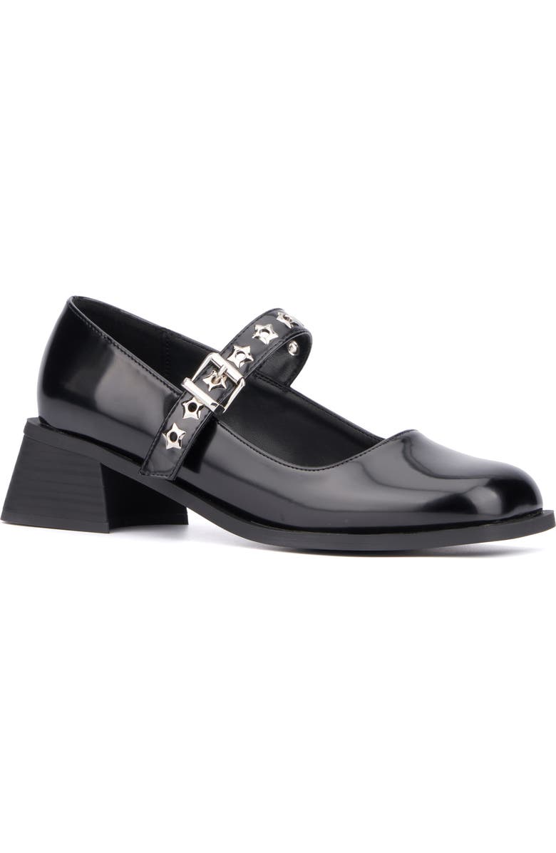 OLIVIA MILLER Asteroid Mary Jane Flat, Main, color, Black