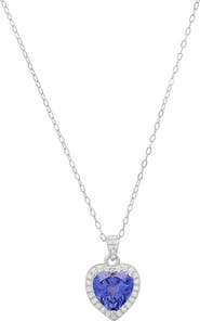 Queen Jewels Cubic Zirconia Halo Heart Pendant Necklace