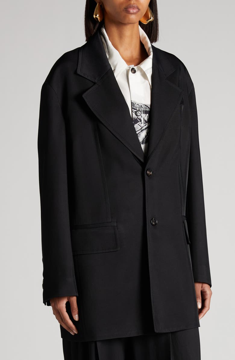 Bottega Veneta Viscose & Mulberry Silk Twill Jacket, Alternate, color, 1000 Black