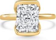 Bliss Diamond Certified 4Ct Radiant Cut Diamond Bezel Engagement Ring Gold Lab Grown