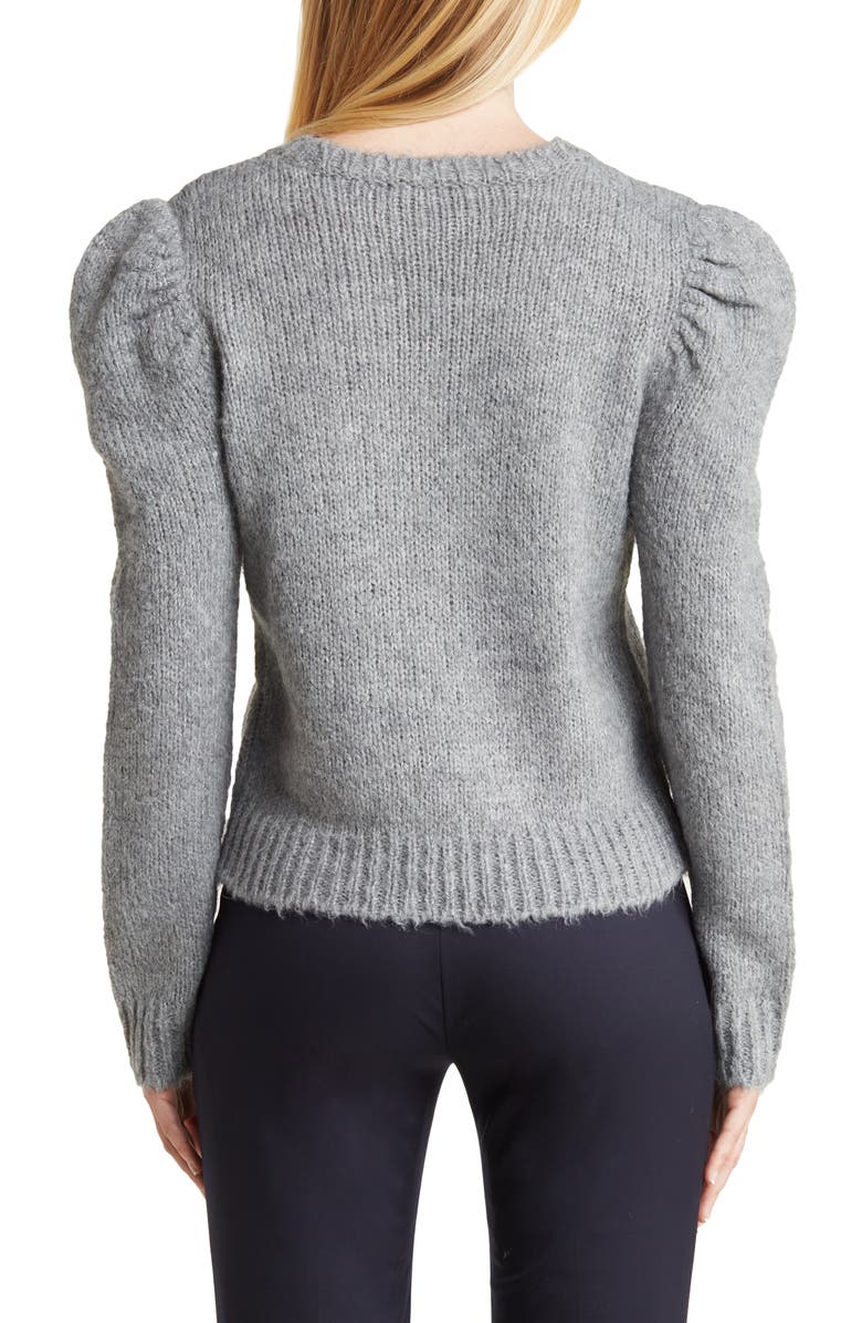 Derek Lam 10 Crosby Locken Puff Sleeve Sweater, Alternate, color, H Grey