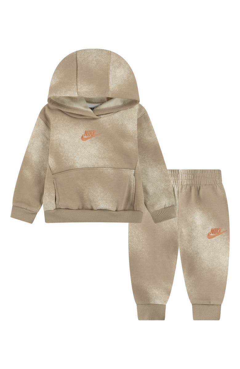 Nike Embroidered Logo Hoodie & Joggers Set, Main, color, Hemp