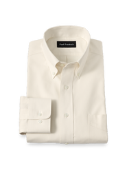 Paul Fredrick Slim Fit Non-iron Cotton Pinpoint Solid Button Down Collar Dress Shirt