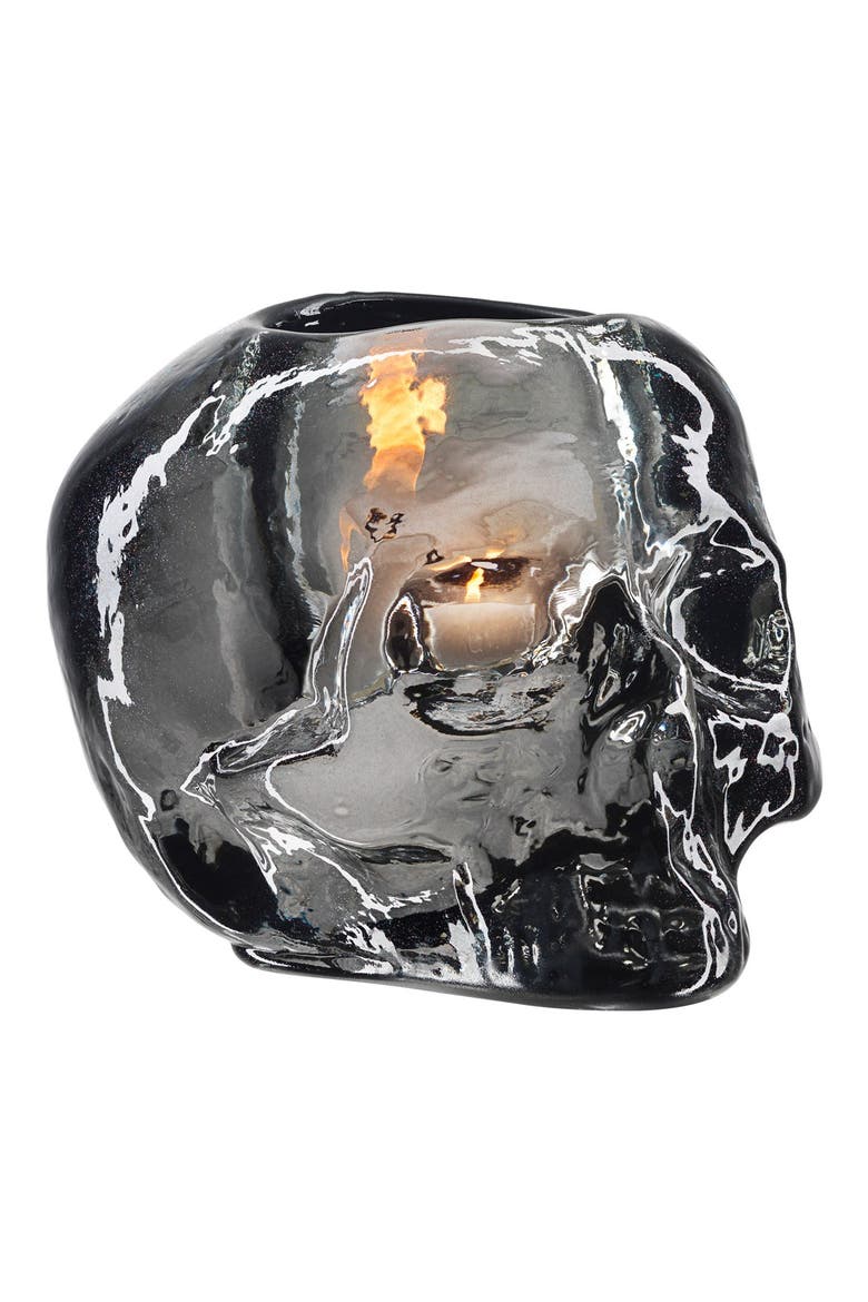 Still Life Skull Crystal Votive, Main, color, GREY