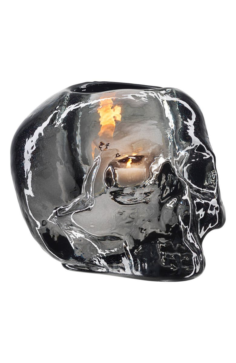 Kosta Boda Still Life Skull Crystal Votive, Main, color,