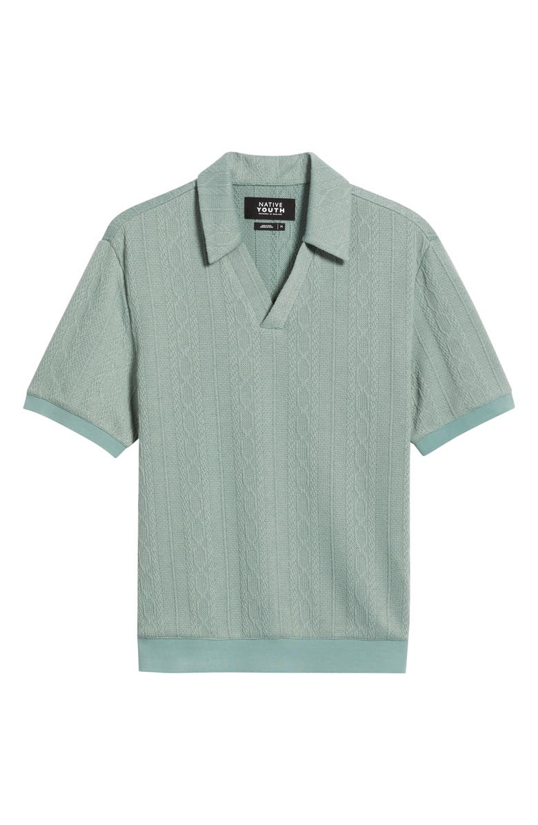 Native Youth Sancho Texture Johnny Collar Polo, Alternate, color, 