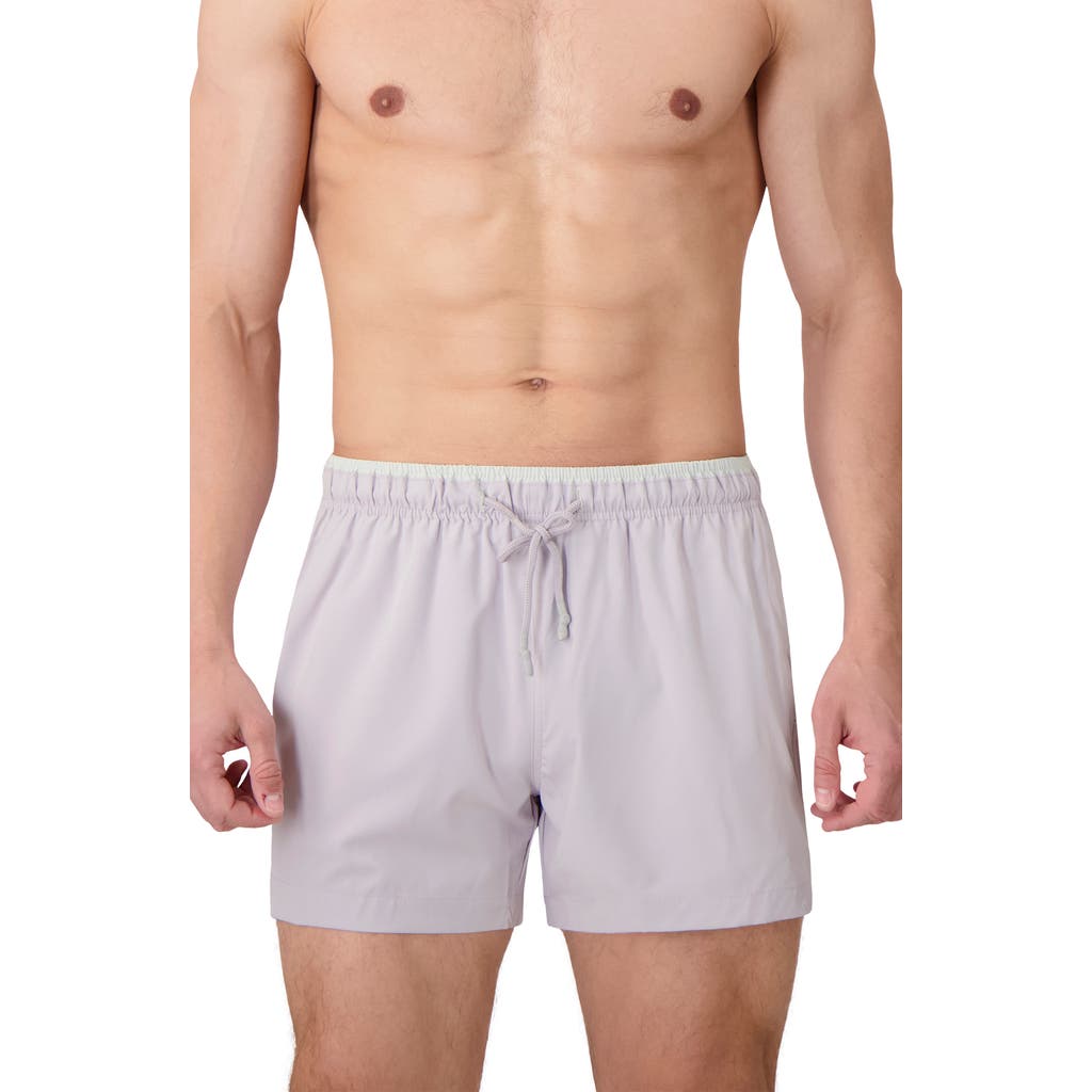 Sunset X Vine Contrast Trim Solid Swim Trunks