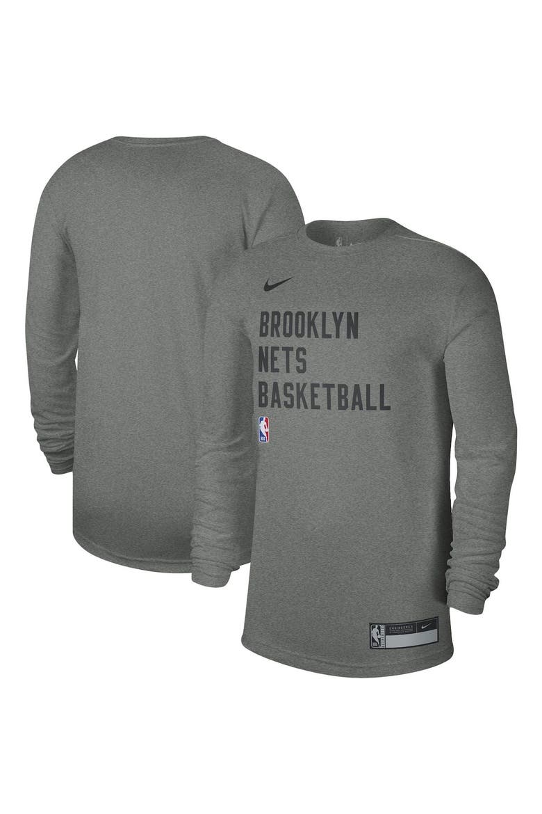Unisex Nike Heather Gray Brooklyn Nets 2023/24 Legend On-Court Practice Long Sleeve T-Shirt, Main, color, Heather Gray