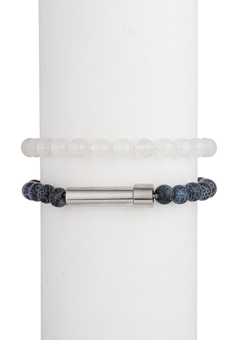 Men's Set of 2 Jean Bracelets, Alternate, color, BLACK/ CLEAR
