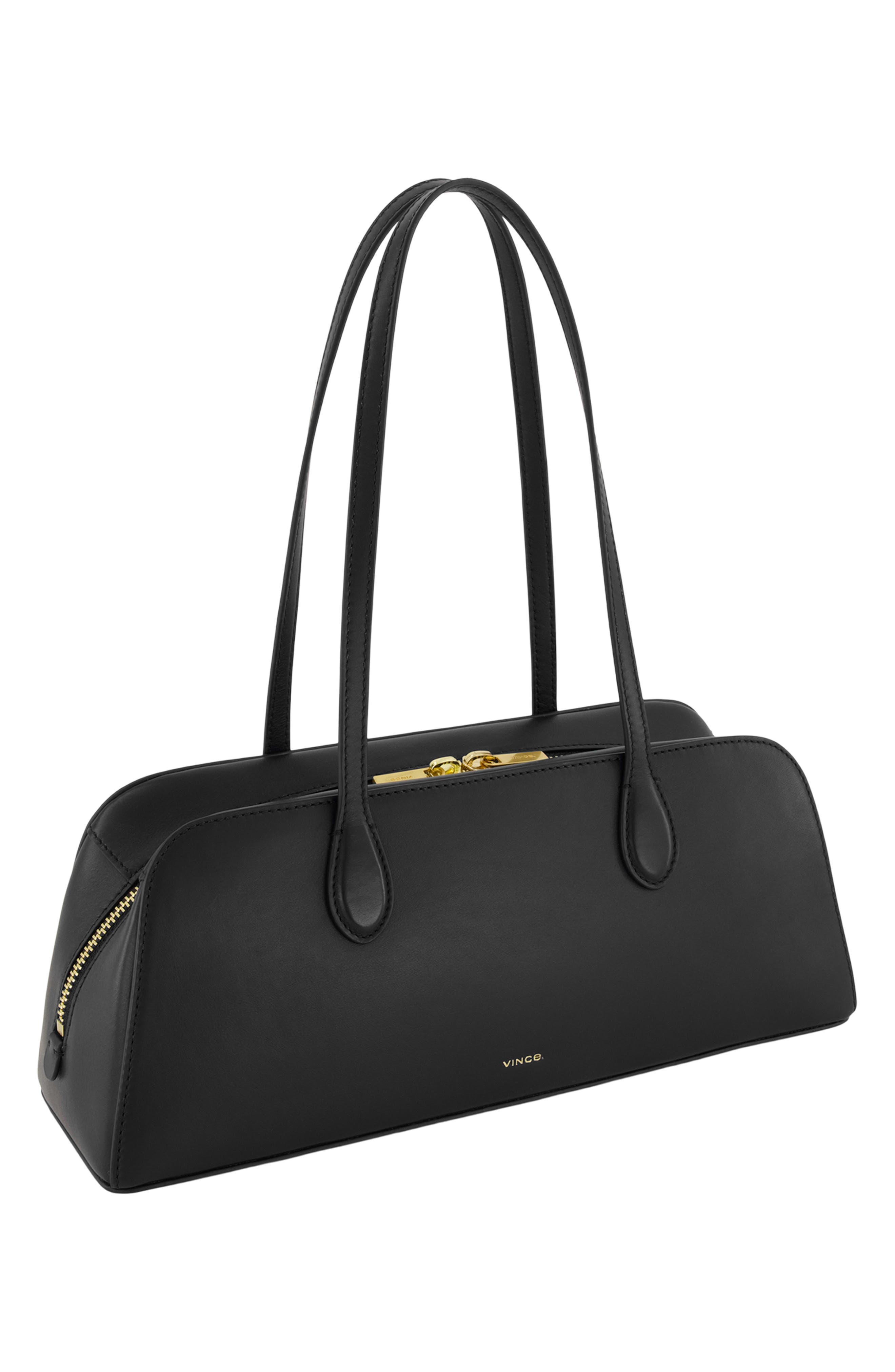 Vince Athene Nappa Leather East/West Shoulder Bag, Alternate, color, Black
