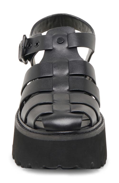 Dolce Vita Lasly Platform Fisherman Sandal In Black Leather