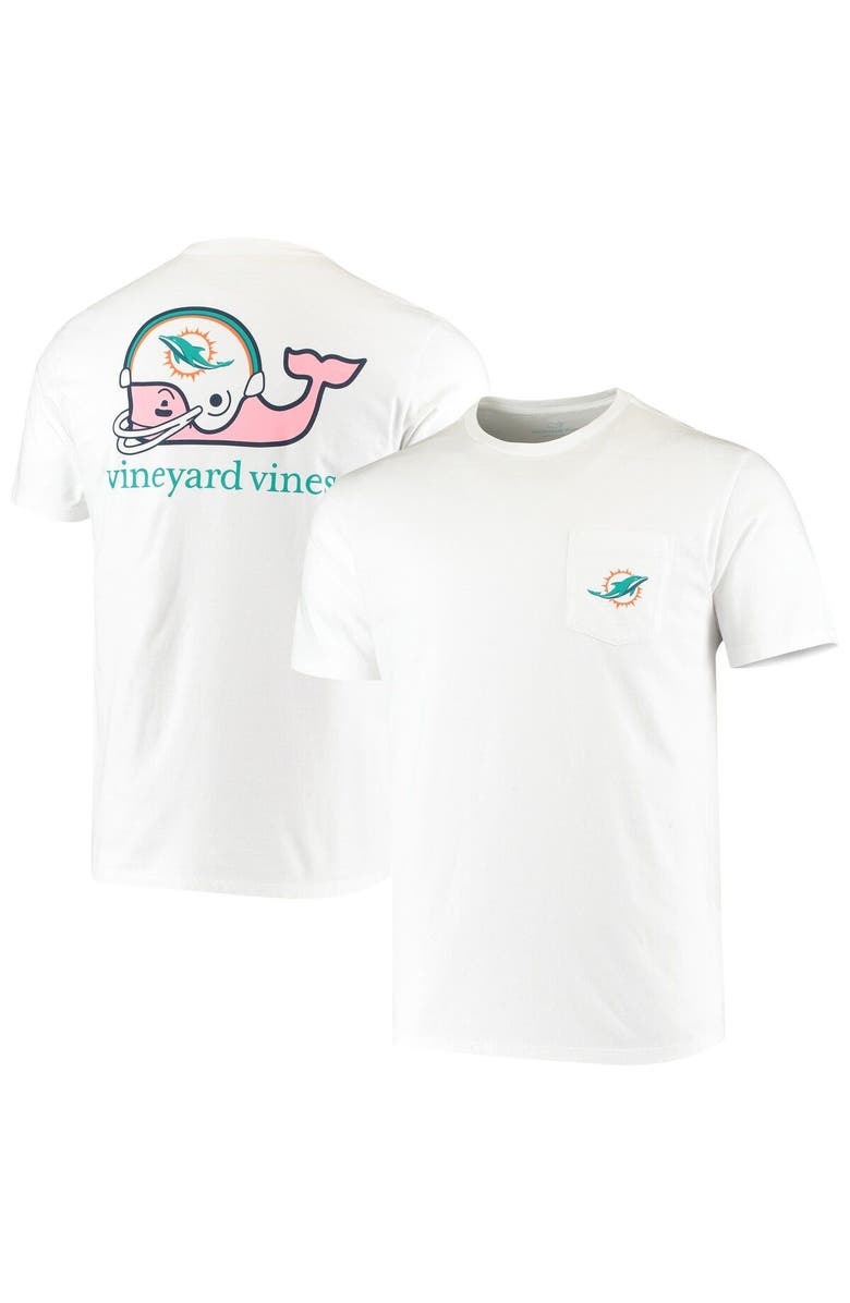 vineyard vines Men's Vineyard Vines White Miami Dolphins Big & Tall Helmet T-Shirt, Alternate, color, 