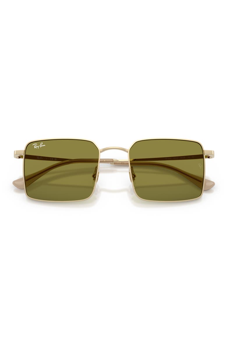 53mm Square Sunglasses, Alternate, color, PALE GOLD / GREEN