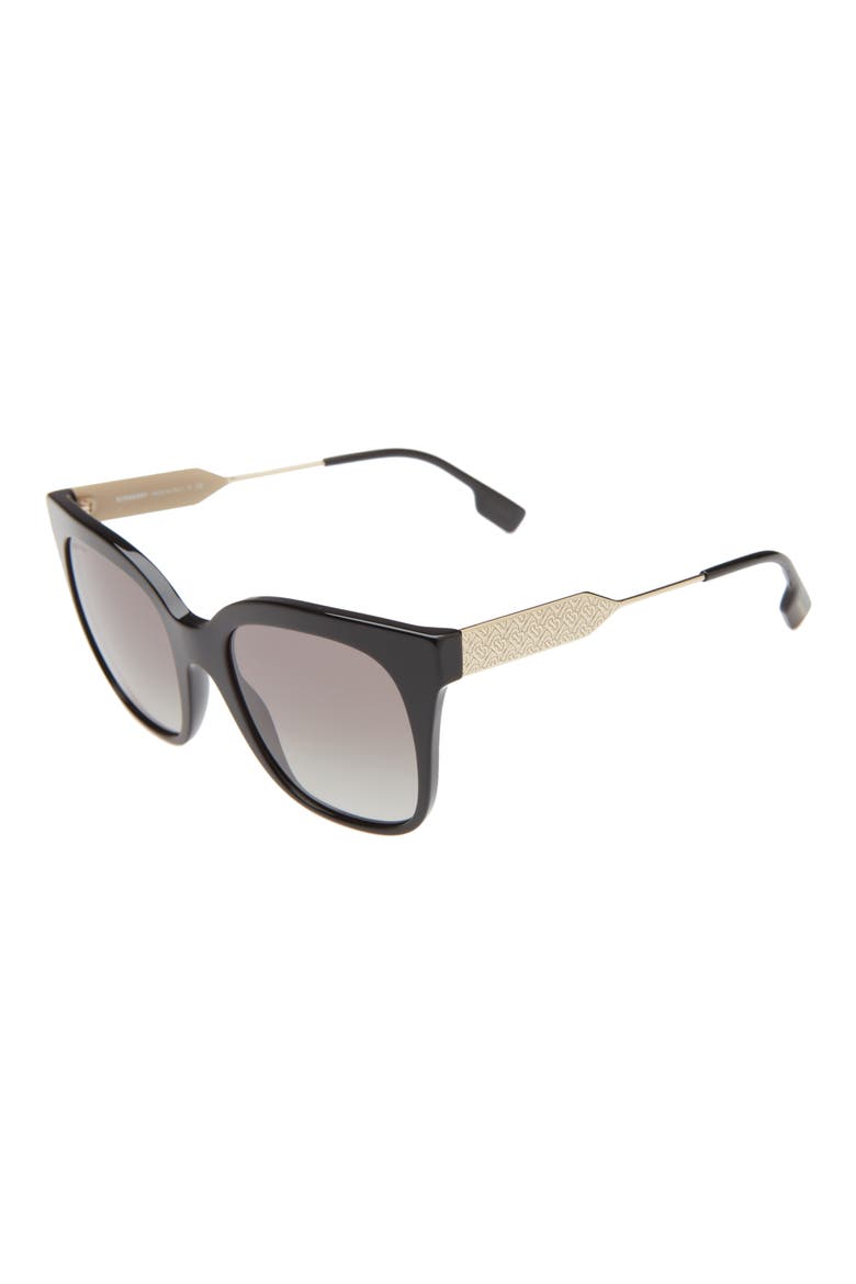 52mm Gradient Square Sunglasses, Alternate, color, BLACK/ GREY GRADIENT