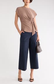 NORDSTROM RACK Short Sleeve Tie Detail Top