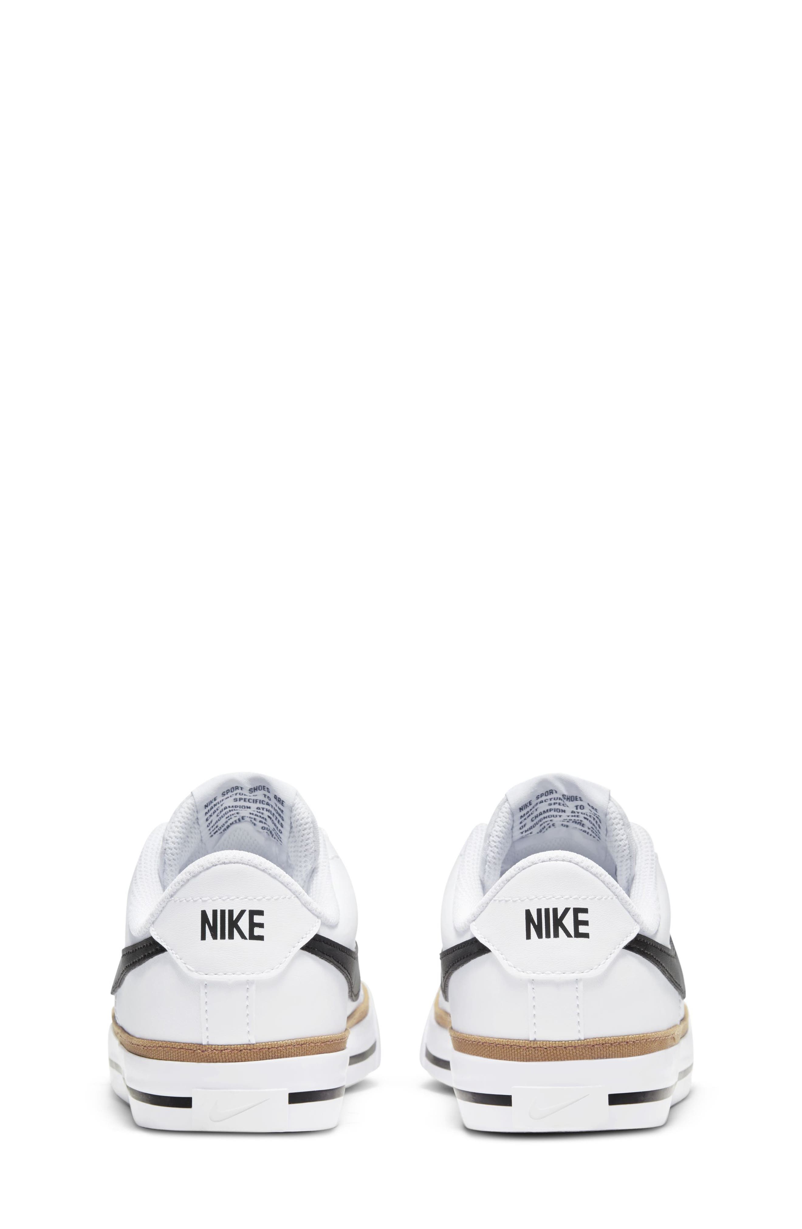 Nike Kids' Court Legacy Sneaker, Alternate, color, White/ Black/ Ochre/ Brown