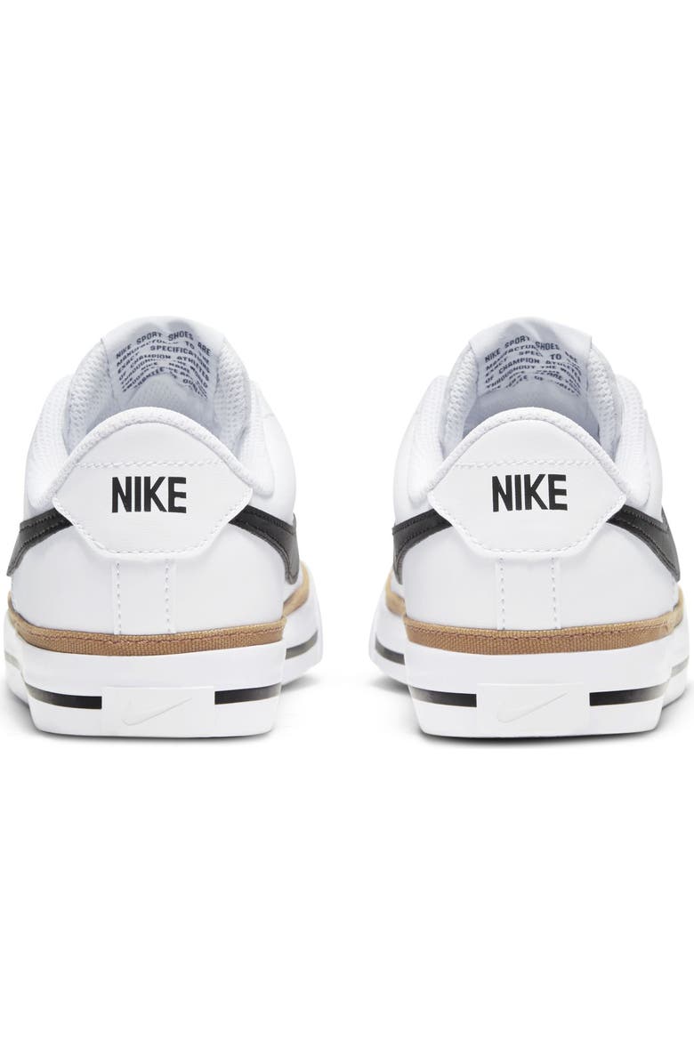 Nike Kids' Court Legacy Sneaker, Alternate, color, White/ Black/ Ochre/ Brown