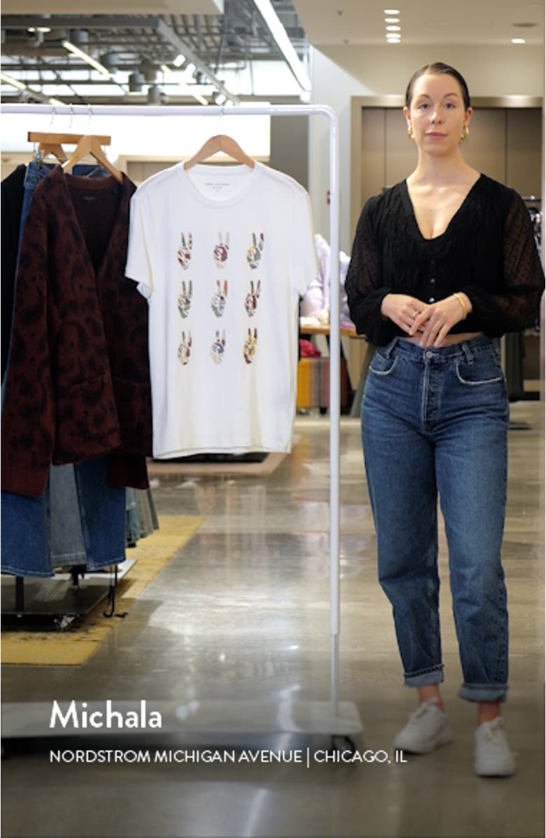 Multi Peace Hand Organic Cotton Graphic T-Shirt, sales video thumbnail