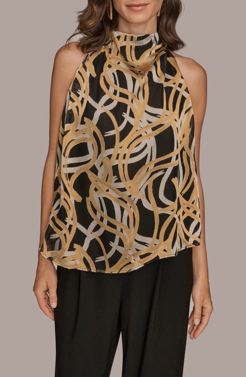 Cowl Neck Sleeveless Shirt